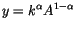 $\displaystyle y=k^{\alpha}A^{1-\alpha}
$