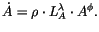 $\displaystyle \dot{A}=\rho\cdot L_{A}^{\lambda}\cdot A^{\phi}.$