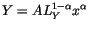 $\displaystyle Y=AL_{Y}^{1-\alpha}x^{\alpha}
$