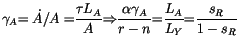 $\displaystyle {\small\gamma}_{A}{\small =\dot{A}/A=}\frac{{\small\tau L}_{A}}
 ...
...a\gamma_{A}}{r-n}{\small =}\frac{L_{A}
 }{L_{Y}}{\small =}\frac{s_{R}}{1-s_{R}}$