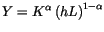 $\displaystyle Y=K^{\alpha}\left( hL\right) ^{1-\alpha}$