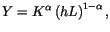 $\displaystyle Y=K^{\alpha}\left( hL\right) ^{1-\alpha},
$