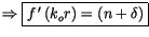$\displaystyle \Rightarrow\fbox{$f\,^{\prime}\left( k_or\right) =\left( n+\delta
 \right) $}$