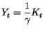 $\displaystyle Y_{t}=\frac{1}{\gamma}K_{t}$