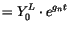 $\displaystyle =Y_{0}^{L}\cdot e^{g_{n}t}$