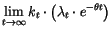 $\displaystyle \lim_{t\rightarrow\infty}k_{t}\cdot\left( \lambda_{t}\cdot e^{-\theta
 t}\right)$