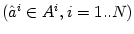 $ \left( \hat{a}^{i}\in A^{i},i=1..N\right) $