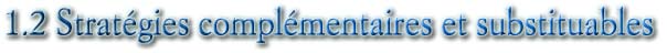 1.2 Stratégies complémentaires et substituables