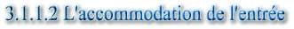 3.1.1.2 L'accommodation de l'entrée