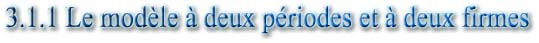 3.1.1 Le modèle à deux périodes et à deux firmes
