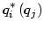 $\displaystyle q_{i}^{\ast}\left( q_{j}\right)$