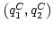 $ \left( q_{1}^{C},q_{2}^{C}\right) $