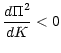 $ \dfrac{d\Pi^{2}}{dK}<0$