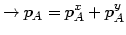 $\displaystyle \rightarrow p_{A}=p_{A}^{x}+p_{A}^{y}$