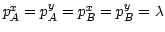 $ p_{A}
^{x}=p_{A}^{y}=p_{B}^{x}=p_{B}^{y}=\lambda$