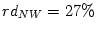 $ rd_{NW}=27\%$