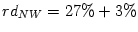 $ rd_{NW}=27\%+3\%$