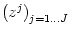 $ \left( z^{j}\right) _{j=1\dots J}$