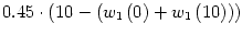 $\displaystyle 0.45\cdot\left( 10-\left( w_{1}\left( 0\right) +w_{1}\left( 10\right)
\right) \right)
$